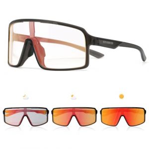 Lunette de Cyclisme Photochromique Homme Lunette V&eacute;lo Route TR90 Cadre Lunette VTT Femme Transparente Lunette Cycliste Protection UV400 pour le cyclisme, la course &agrave; pied et les sports de plein air (RTUOHUIN Direct, neuf)