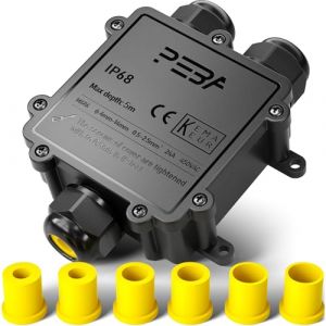 PEBA Bo&icirc;te de d&eacute;rivation &eacute;tanche IP68 - Etanche Bo&icirc;te de Jonction - Bo&icirc;tier de raccordement &eacute;lectrique 3 voies pour c&acirc;ble de &Oslash;4-14mm - Connecteurs de C&acirc;bles &Eacute;tanches, Parfait pour c&acirc;ble ext&eacute;rieur (PEBA-EU, neuf)