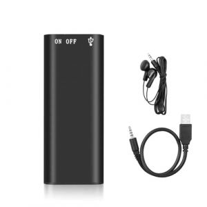 HUIOP Lecteur MP3 3-en-1 Voix Professionnelle Audio num&eacute;rique Mini enregistreur Vocal 192Kbps Enregistrement WAV,Enregistreur Vocal (minimin, neuf)