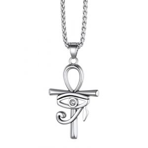Richsteel Collier Homme Acier Inoxydable Pendentif Ankh Oeil d&rsquo;Horus Acier Inoxydable Collier Cha&icirc;ne Egyptienne Bijoux Original Cadeau pour Femme (Richsteel Jewellery, neuf)