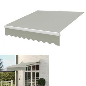 Store Banne Manuel 3/4/5x1.5m Auvent Rétractable Terrasse Extérieur, Store Banne De Balcon Rétractable, Résistant Au Vent/UV/Eau Auvent Pare-Soleil Polyester, for Patio, Arrière-Cour, Jardin, Balcon(G (哑巴湖大水怪, neuf)