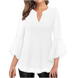 Femme Blouse à Paillettes Col Croisé en V Cache-Cœur Pailletté à Manches 3/4 à Taille Plissée Haut à Sequins Chic et Élégant Haut a Paillette Femme Soiree Disco Chemisier Tenue de Fete Pas Cher (⭐⭐⭐⭐⭐AEGJEGVD⭐⭐⭐⭐⭐, neuf)