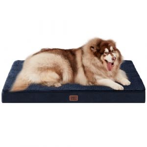 EHEYCIGA Panier Chien XXL Orthopedique, Coussin Chien Dehoussable Lit pour Chien Lavable, Tapis Epais pour Chien Grande Taille, Matelas Chien, Bleu Marine, 120x74x9cm (EHEYCIGA EU, neuf)