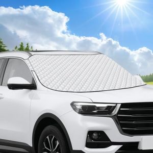 Pare-soleil de voiture pour pare-brise, couverture de pare-brise, pare-soleil pliable, pare-brise pour pare-brises, protection contre la chaleur de voiture, pour la plupart des voitures, bloque les UV (SHouJUN-EU, neuf)
