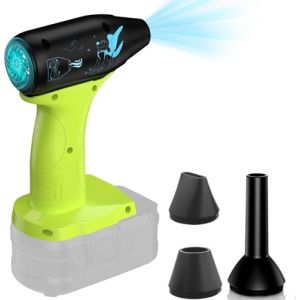 Souffleur &agrave; feuilles sans fil 130 000 tr/min pour batterie Ryobi 18 V, 4 vitesses Turbo Jet Ventilateur pour jardin, pelouse, neige, barbecue, clavier (sans batterie) (STWL, neuf)