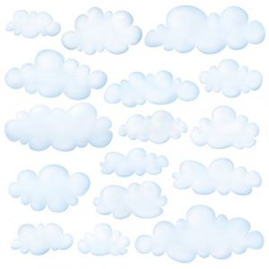 DECOWALL DS9-1702 Nuages Autocollants Muraux Mural Stickers Chambre Enfants B&eacute;b&eacute; Garderie Salon (FR DECOWALL, neuf)