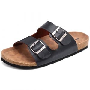 ONCAI Homme Slide Sandales Claquette Mules de Plage Loisir Bout Ouvert Chaussures de Plage &Eacute;t&eacute; Confortable Chaussons Marron Taille 42 (JLL66, neuf)