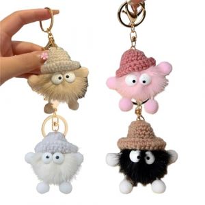 Ceeyoll 4 Pièces porte clef peluche,porte clés animé,Porte-clés Kawaii,Porte Clef Voiture,Décorations Sac à Main,porte clé mignon,Suitable for bag decoration,A great gift for friends. (XINSHANGJUN, neuf)
