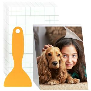 50 Feuilles Films de Plastification Autocollants, 6 Pouces Films &agrave; Plastifier &agrave; Froid Brillants, Film de Plastification Brillant Transparent, Films Plastifi&eacute;s Imperm&eacute;ables pour Carte de Visite Photo (CHENGZHIYAN, neuf)