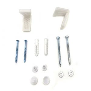 Kit Fixation WC au Sol,Vis Fixation WC, Fixation sur Pied Toilet, Kit de Fixation pour Cuvette de WC y Compris Bouchon d'Extension, Support de Montagepour Fixation/Pièces de Rechange(Vis 80mm) (newjader, neuf)