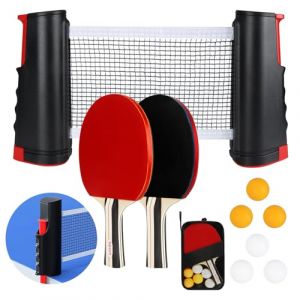 KIMIGO Set de Tennis de Table,2 Raquettes de Tennis de Table,6 Balles,Filet Rétractable et Sac de Transport,Ping Pong Kit pour Débutants et Joueurs Confirmés,Idéal pour Jeux Intérieurs et Extérieurs (Fluttuante Kft, neuf)