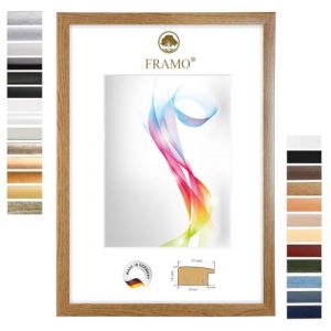 FRAMO Cadre photo en bois 25 x 25 cm (Dimension de l'image) carré en Chêne rustique | Taille sélectionnable | Affiches | Puzzle | Collage | Sur mesure | personnalisés (Framecenter24_online, neuf)