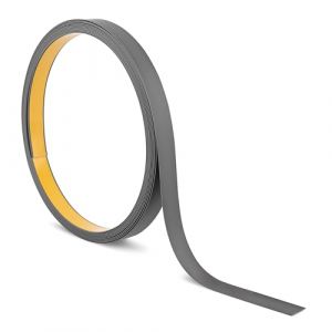 Quest Barre plate en plastique autocollant - Longueur : 10 m - Profilé en PVC pour la construction et la décoration (gris foncé, 10 m x 20 mm) (QuestProfile, neuf)
