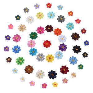 YZROHYI 50 Pièces Ecusson Thermocollant Fleur,Ecusson Brodé A Coudre Fleurs,Patch Tissu Thermocollant Fleur,Patch Vetement Autocollant,Patchs Réparation Vetement,Patchs à Repasser pour Les Trous (Jonasvivi Kft., neuf)
