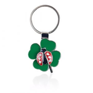 OUDQFCJ 1 Pièce Coccinelle Porte Bonheur Trefle 4 Feuilles,Porte-clé Pendentif Porte Bonheur Coccinelle Porte Clef Suspendu Décoration pour Saint Valentin Mariage Anniversaire Fête Nouvel An (Mapico, neuf)