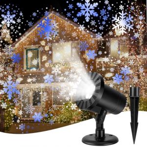 Winload Projecteur de No&euml;l Ext&eacute;rieur, Lampe LED Effet Flocons de Neige &Eacute;tanche IP65, Lumi&egrave;res de Projection Chute de Neige pour D&eacute;coration Int&eacute;rieure et Ext&eacute;rieure, F&ecirc;tes, Vacances et Mariages (Mingtao-EU, neuf)