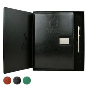 Agenda 2025 journalier B5 Real en cuir v&eacute;gan et couverture rigide avec stylo &agrave; encre liquide. Agenda &agrave; feuilles cr&egrave;me pour notes longues. Planning quotidien 365 jours professionnel. 25,5 x 18 cm (QE'MONO, neuf)