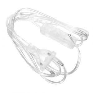 HOLIDYOYO Cordon De Lampe Transparent Avec Interrupteur 1.8M Rallonge &Eacute;lectrique Europ&eacute;enne Fine Pour Suspension Int&eacute;rieure (Minixin, neuf)