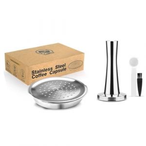 i Cafilas Capsules de caf&eacute; rechargeables en acier inoxydable &agrave; remplir compatibles avec Philips Senseo, Capsules de recharge r&eacute;utilisables pour machines Philips Senseo (capsule de caf&eacute; + Tamper) (BELR HOUSEWARES-FR, neuf)