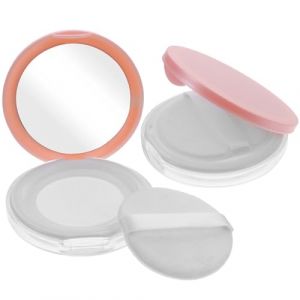 VILLFUL 2 pi&egrave;ces Bo&icirc;te Compacte pour Poudre Ultra Fine avec Miroir &Eacute;tui Portable Anti-fuite pour Maquillage Contenant L&eacute;ger et Transparent Voyage et Usage Quotidien (WANHALA, neuf)