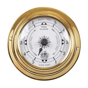 F Fityle Horloge de marée silencieuse, Accessoires pour Bateau, Coque en Laiton, décoration Murale Marine, Station météo, décoration océanique pour Station (Homegarden FR, neuf)