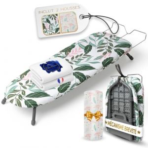 Homellence Petite Table A Repasser Pliable Compacte - Table Repassage Portable Voyage - Mini Planche A Repasser Pliable - 2 Housses Premium Incluses - Solution Gain de Place Maximale (Vert) (Homellence, neuf)