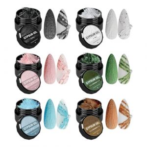 Gel Ongles 3D &ndash; Set 6 Couleurs Gel Sculpt&eacute; | Ğel Art Emboss&eacute; Sans Rin&ccedil;age | Style Japonais Texture Sabl&eacute;e | Salon Qualit&eacute; pour Femmes &ndash; D&eacute;butant Amical Durable Pr&eacute;cis DIY Cr&eacute;atif Peinture (YangGlobal, neuf)