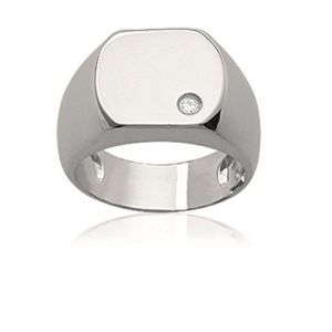 Les Plaisirs de Stella Bague en Argent 925/000 - Chevaliere - Oxyde Zircononium - Homme (Tata Gis&egrave;le, neuf)