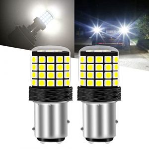 Sidaqi 1157 BAY15D P21/5W LED Blanc 12-24V 54SMD 3030 42W Super Lumineux 2200LM Canbus P21/5W Ampoule LED pour Feux de Recul Arr&ecirc;t Frein Feux Arri&egrave;re Feux de jour Feux de Rv Lights-2PCS (Caiwanbing, neuf)