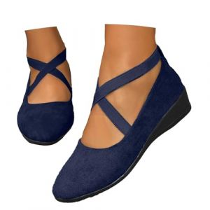 Ballerines Femme Confortable, Compensées De Danse Escarpins Rose Poudre, Pantoufle Confort Chic Et Elegant Plates Mocassin Pieds Larges Chaussure Mariage Élégant (ChaoWenMao, neuf)