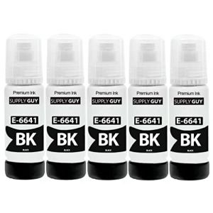 Supply Guy Encre Noir compatibles avec Epson 664 pour EcoTank ET-2500 ET-2550 ET-2600 ET-2650 ET-3600 ET-4500 (5 Bouteilles d'encre de 5x70ml) (SupplyGuy, neuf)