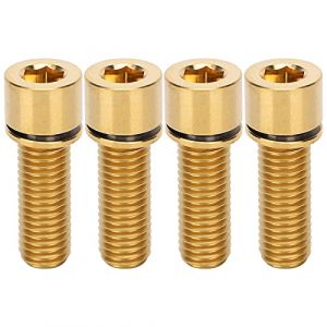 4pcs M7x20mm V&eacute;lo Tige Boulons Vis, T&ecirc;te Conique Vis Guidon Tige Boulons Vis Vis Hexagonale Int&eacute;rieure pour V&eacute;lo de Route ([Or]) (Lantacy, neuf)