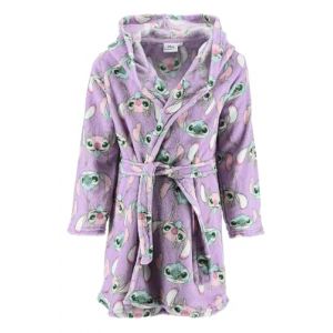 Disney Stitch et Angel Robe De Chambre pour Filles, Robe D'int&eacute;rieur pour Enfans en Polaire Douce, Tailles 3 &agrave; 8 Ans (FR/ES, &Acirc;ge, 3 Ans, Taille Normale, Lila) (La Esencia, neuf)