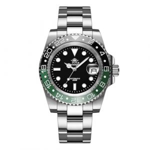 ADDIESDIVE Luxe Montre de pour Homme &agrave; remontage Automatique 8215 Montres m&eacute;canique avec Lunette Bicolore 200M Montre de plong&eacute;e analogique pour Homme avec Bracelet en Acier Inoxydable AD2503 (ADDIES, neuf)