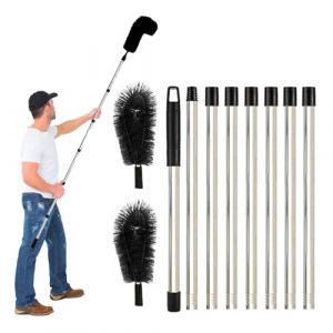 3,1 M Brosse Nettoyage Goutti&egrave;Re, Perche De Nettoyage Telescopique Brosse Telescopique Toiture avec Manche Extensible Balai T&eacute;Lescopique Toiture Outil Nettoyage Toiture Facile &agrave; Enlever Les Feuilles (JorkolYu, neuf)