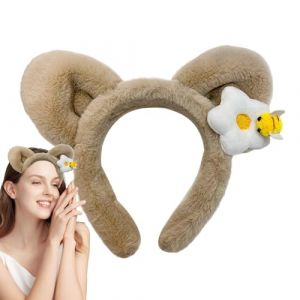 Bandes Frontales Douces Pour Femmes - Bandeau Spa et Maquillage,Bandes Oreilles Ours Mignon Antidérapantes Protection Lavage Visage Styling Quotidien Yoga Pilates Sport Spa Maquillage Femmes Filles (lanlis, neuf)