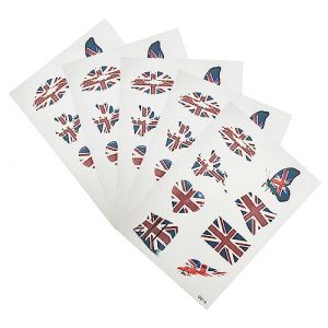 VICASKY 5ensembles Lot De Autocollants Temporaires Drapeau Royaume-uni Stickers Décoratifs Visage Pour Fans De Football Faciles à Appliquer Et Pratiques (Micanties, neuf)