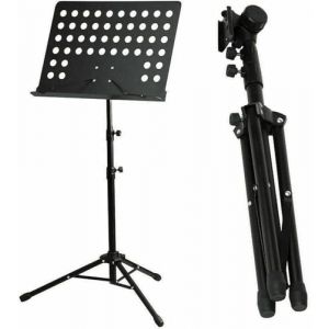 ATEK Pupitre réglable – Pliable, hauteur réglable de 50 à 150 cm, base trépied robuste, plaque de fer durable, bouton de réglage en caoutchouc, support de partition portable pour guitare, violon, (ANRA DEALS LTD, neuf)