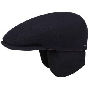 Stetson Casquette Kent a Oreillettes Femme/Homme - Made in The EU Plate Laine Gavroche avec Visiere, Oreillettes, Doublure, Doublure Hiver Automne-Hiver - XXL (62-63 cm) Bleu (Chapeaushop, neuf)