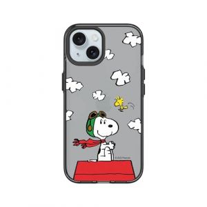 RhinoShield JellyTint Coque de Protection Transparente de Couleur Compatible avec [iPhone 15] | D&eacute;passe Les Normes Militaires de Chute, r&eacute;sistant aux Rayures, Antichoc - Noir [Snoopy/Pilote] (RHINOSHIELD - Evolutive Labs, neuf)