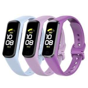 Gheper 3 PI&Egrave;CES Bracelet de rechange en silicone souple Compatible avec Samsung Galaxy Fit2 SM-R220 les bracelets d'accessoires de montre intelligente (pas pour Fit E SM-R375/Gear Fit 2 R365/R360) (Gheper-FR, neuf)
