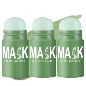 Diystar Masque Visage Th&eacute; Vert, Masque Point Noir, Green Mask Stick, Green Mask Stick Point Noir, Masque De Nettoyage Solide, Masque Nettoyant Au Th&eacute; Vert, Deep Cleansing Smearing Mask (3PC) (xiaxiappa99, neuf)