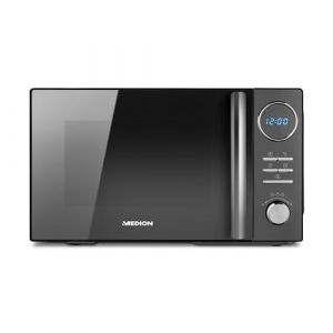 MEDION Micro-onde 3en1 avec gril et air chaud combiné (23L, 900W, 1000 W gril, 1680 W air chaud, 10 programmes automatiques, 5 niveaux de puissance, mode décongeler, design miroir, MD11493) noir (medionshop-deutschland, neuf)