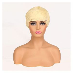 Perruque Blonde Courte Pour Femme - Perruque Noire Courte - Cheveux Naturels - Résistante À La Chaleur - Perruque Grise Pour Femme (3 À 6 Pouces) (ydxdsp, neuf)