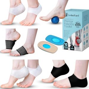 Plantar Fasciitis Soulagement de la Fasciite Plantaire, Prot&egrave;ge-Talons en Gel de Silicone, Coupelles pour le Soulagement de la Douleur au Talon, Manchons de Soutien pour la Vo&ucirc;te Plantaire Rembourr&eacute;s (LeolamVaed_Europe, neuf)