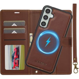 Coque pour Samsung Galaxy S24 Plus 5G, 2 en 1 Amovible Housse en Cuir Etui Folio &agrave; Clapet Dragonne, Portefeuille RFID Blocage, B&eacute;quille, Fentes pour Cartes, Folio Magnetique Etui pour Samsung S24 Plus (Nshkeji, neuf)
