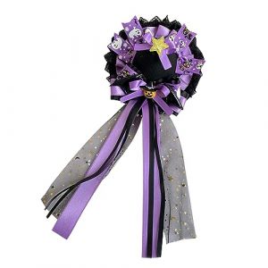 MISUVRSE Chapeau melon ras du cou pour fille avec ruban punpkin pinces &agrave; cheveux f&ecirc;te chapeau haut de gamme avec long ruban accessoires photo (KY-BORED, neuf)