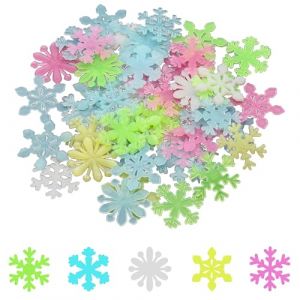 Niuhong 100 Pcs Stickers Muraux Flocons Neige Lumineux Autocollant Mural Flocon Neige 3D Fluorescent Chambre d'Enfants Stickers Lumineux Lueur Dans L'Autocollant D'Interrupteur Sombre (multicolore) (Guangzhou Yining e-commerce Co., Ltd, neuf)