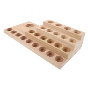 FOMIYES Support Bois pour Huiles Essentielles Niveaux Organisateur &agrave; Trous Multiples pour Flacons Aromath&eacute;rapie &Eacute;tag&egrave;re de Rangement Compacte et Fonctionnelle pour Huiles Parfum&eacute;es (Family&Personal, neuf)