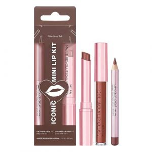 Lot de 3 rouges à lèvres : rouge à lèvres liquide mat, baume à lèvres et crayon à lèvres hydratant, teinté rose, gloss à lèvres au collagène pour lèvres sèches (marron) (Rubu22a (Livraison rapide 7-12 JOURS), neuf)